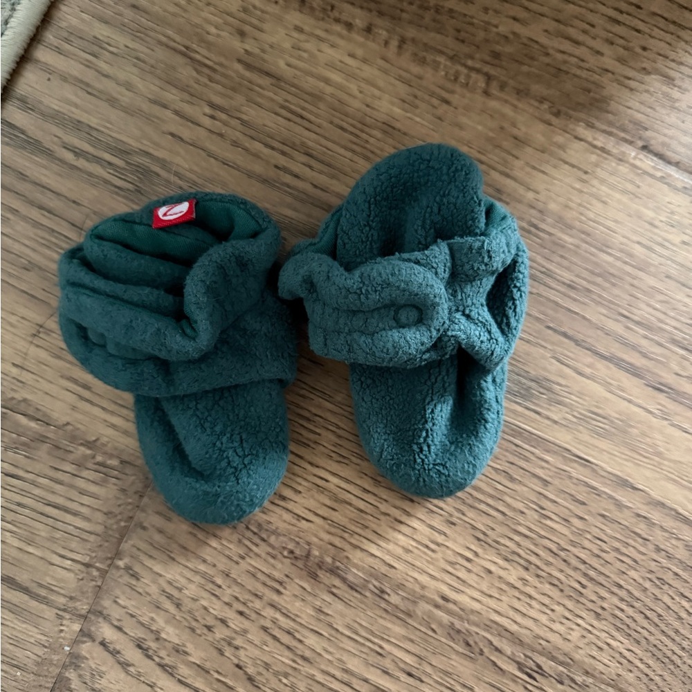 Zutano Forest Green Cozy Baby Walker Booties